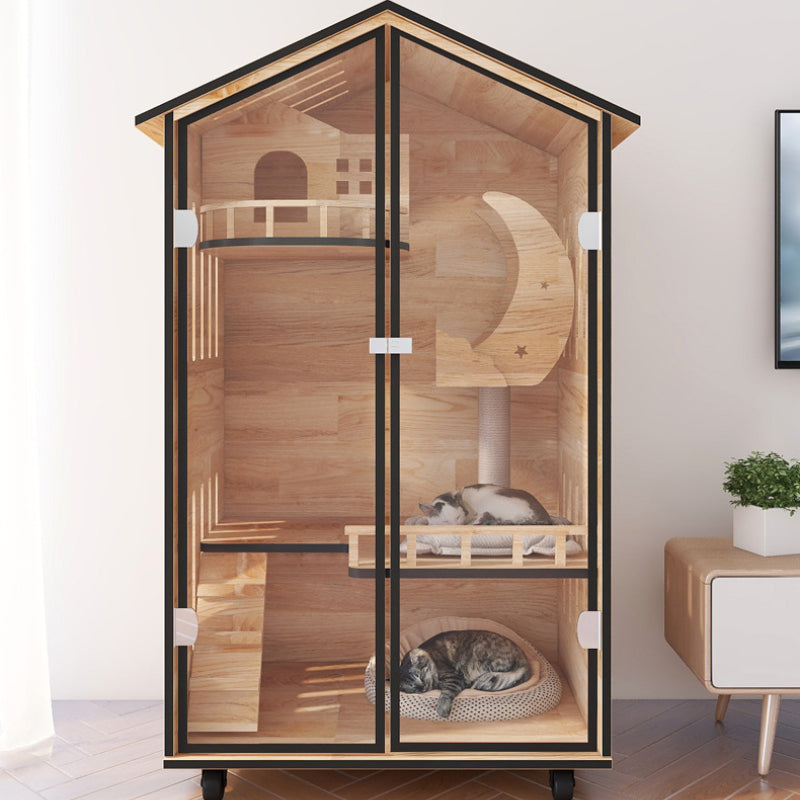 Luxury Cat cabinet for pet shop Solid wood cat villa Cat delivery room