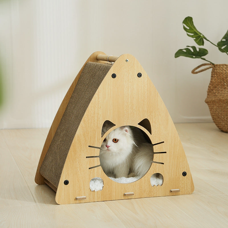 Summer Cool Triangular cat bed Cat toy Corrugated cat scratching board