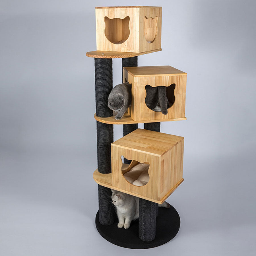 Large Cat Tree Cat House Solid Wood