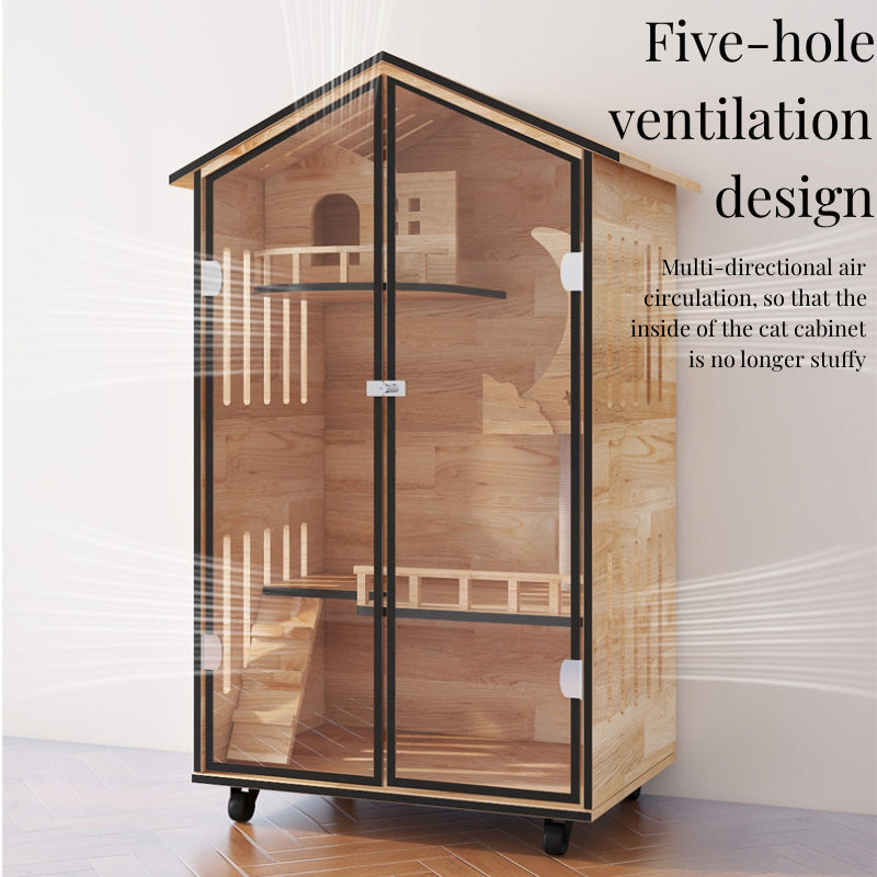 Luxury Cat cabinet for pet shop Solid wood cat villa Cat delivery room