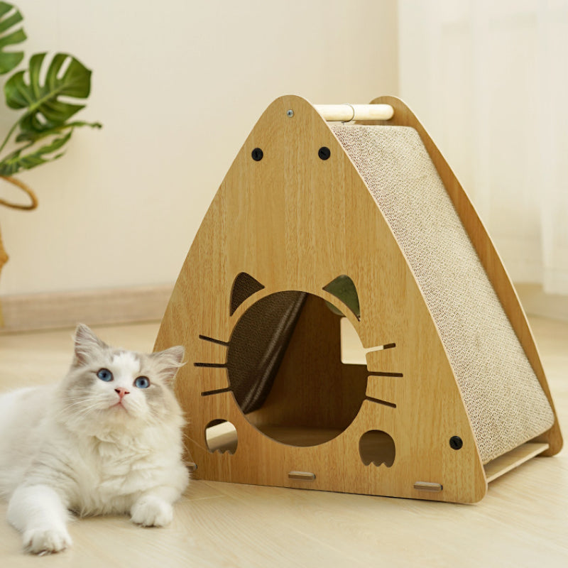 Summer Cool Triangular cat bed Cat toy Corrugated cat scratching board