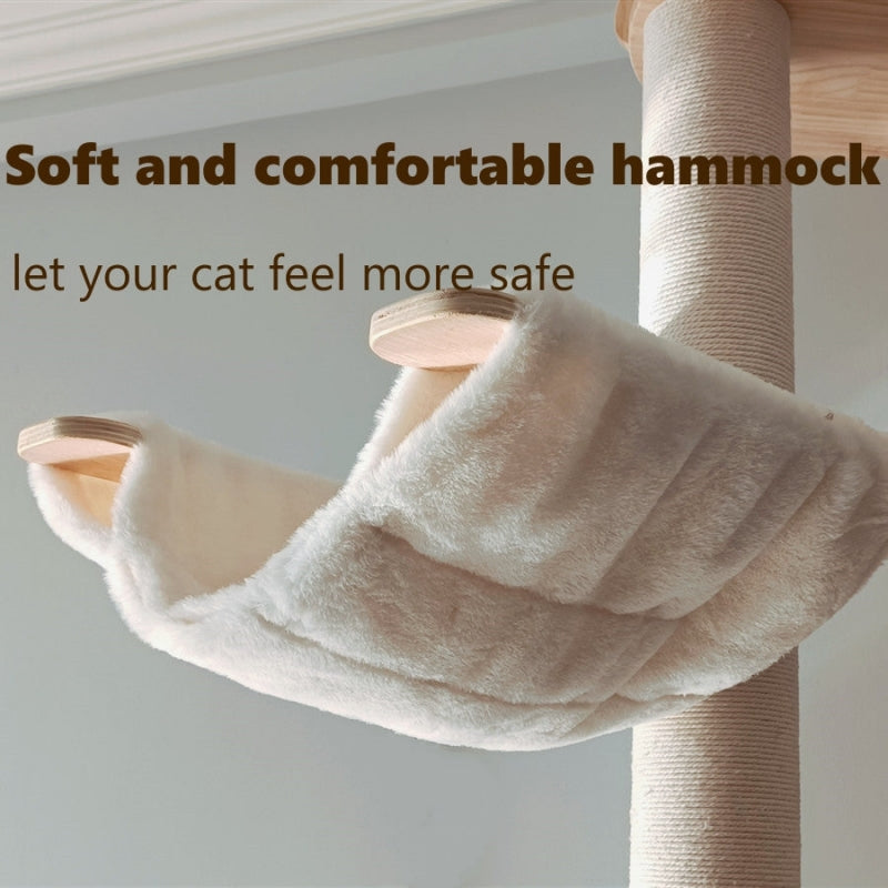 Solid wood Floor to Ceiling Cat Tree with Scratching Post