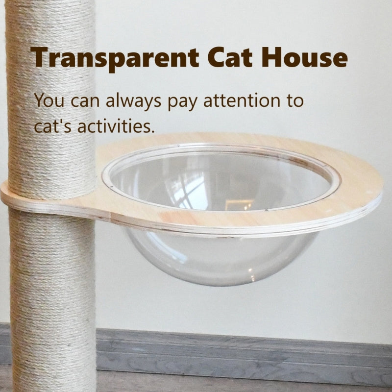 Solid wood Floor to Ceiling Cat Tree with Scratching Post