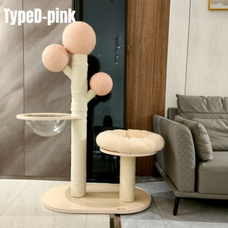 Solid wood Cat Scratching Post Cute Sisal Cat Scratcher 4types