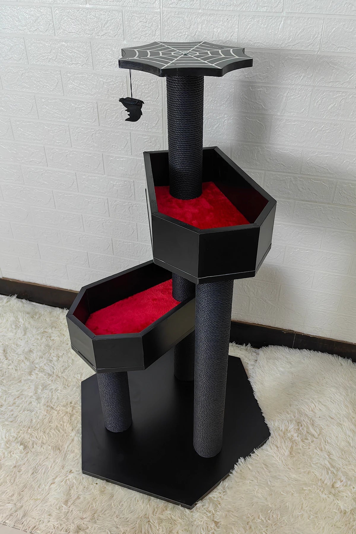 48" Tall Black Gothic Style Cat Tree