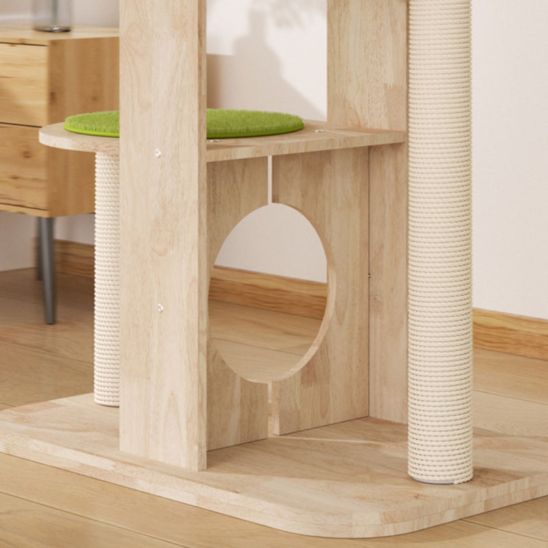 Solid wood cat tree Fence cat house Wooden cat tree house