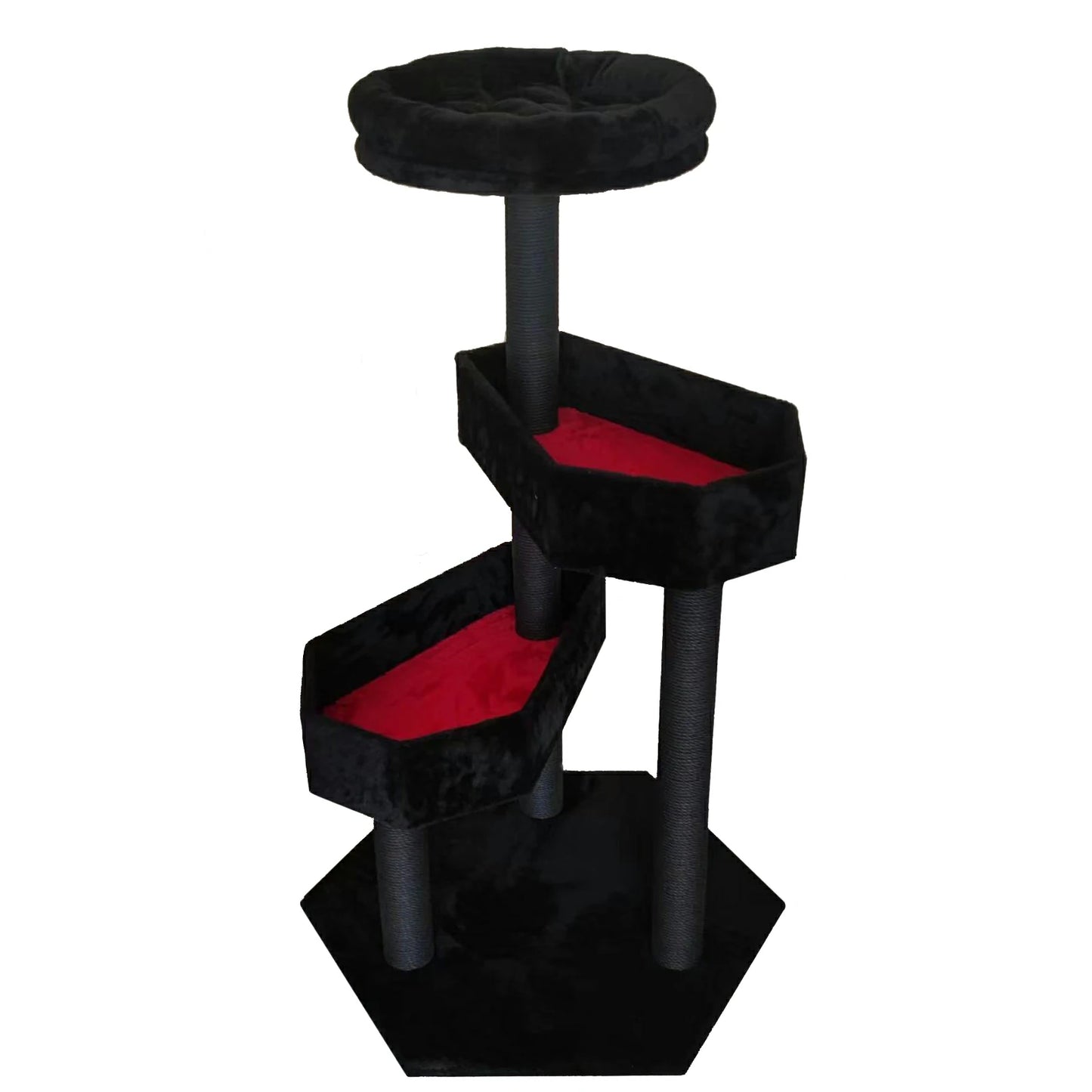 48" Tall Black Gothic Style Cat Tree