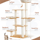 Modern Wooden Cat Tree Tower for Large Cats