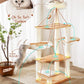 Modern Wooden Cat Tree Tower for Large Cats