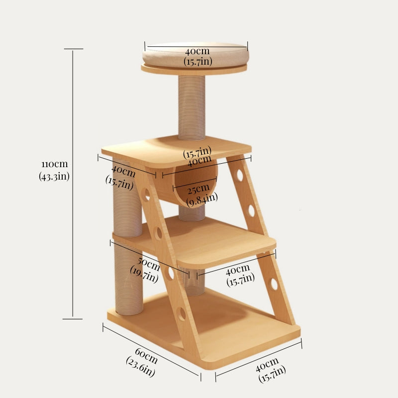 Sailing Hotel Solid Wood Cat Tree Cat Villa