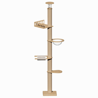 Floor to Ceiling Cat Trees Solid wood with Scratching Post For Large Cats-Top Upgrade