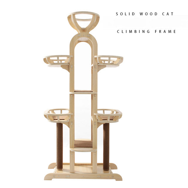 Elegant Large Solid wood cat tree