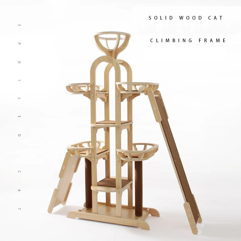 Elegant Large Solid wood cat tree