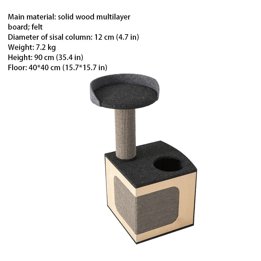 Felt Cat Tree Small Solid Wood Cat Tower 4types