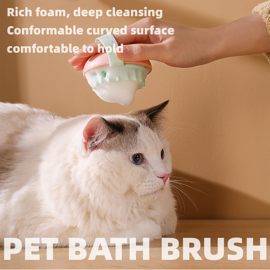 Pet bath massage brush Cat/Dog bath brush Rubber cat/dog brush (2pcs)