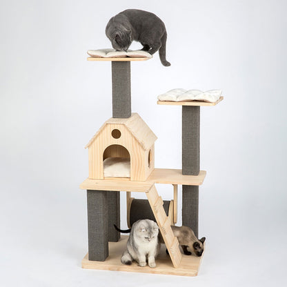 Solid wood cat climbing frame cat tree