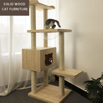 Modern minimalist space capsule wooden cat nest