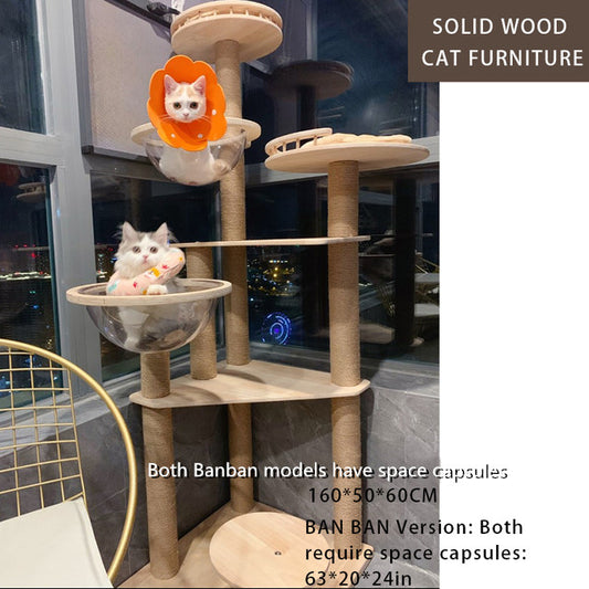 Solid Wood Cat Tree Cats Scratcher