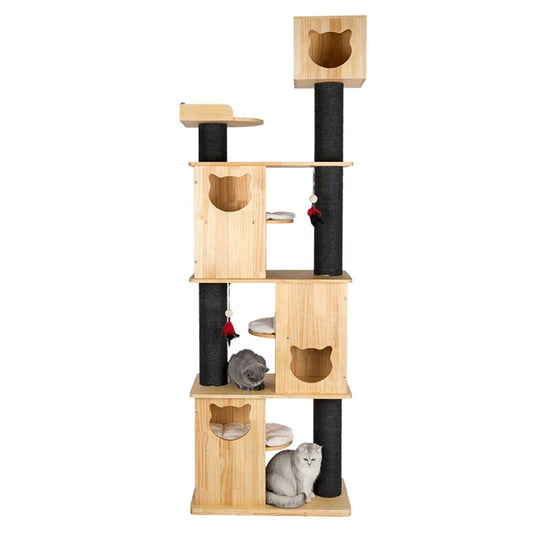 Tall Cat Tree with Black Twine cat climbing frame cat house