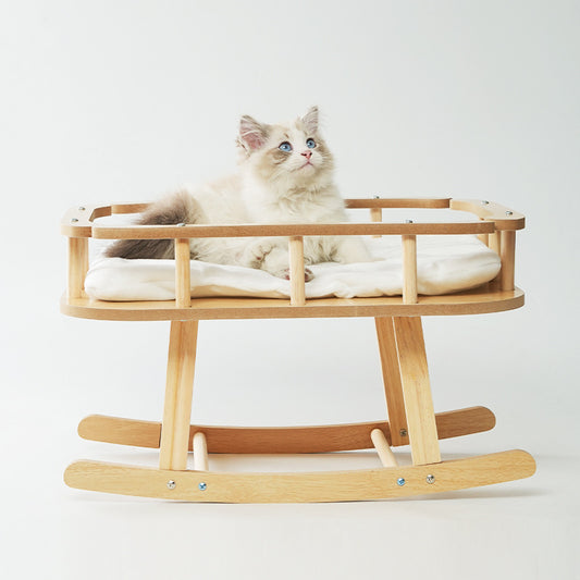Summer cool wooden cat bed Cat rocking chair Cat hammock