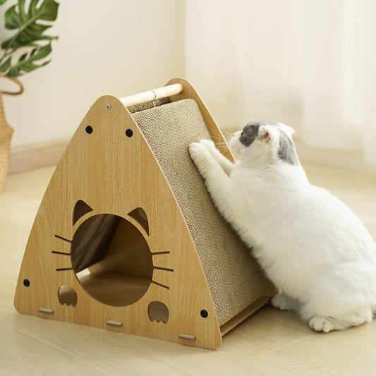 Summer Cool Triangular cat bed Cat toy Corrugated cat scratching board