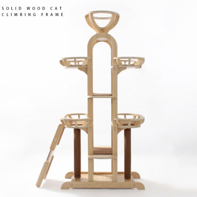 Elegant Large Solid wood cat tree