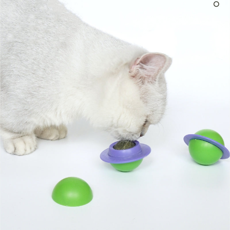 Planet rotatable catnip balls Teeth cleaning dental cat toys (3pcs)