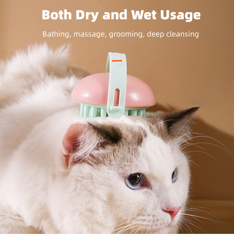 Pet bath massage brush Cat/Dog bath brush Rubber cat/dog brush (2pcs)