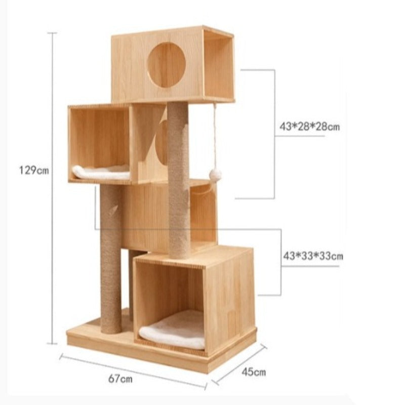 Cat Tree Cat Condo with Sisal Rope Scratching Post for multiple cats