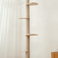 Wooden floor-to-ceiling cat tree tower