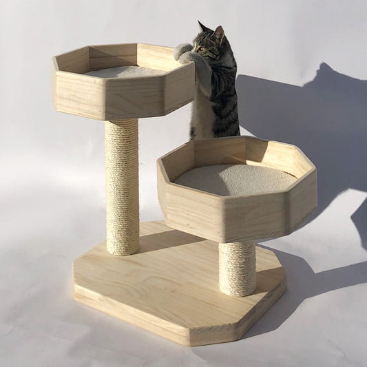 Wood bed Cat Tower Cat Scratching Tree Luxury Cat Condo