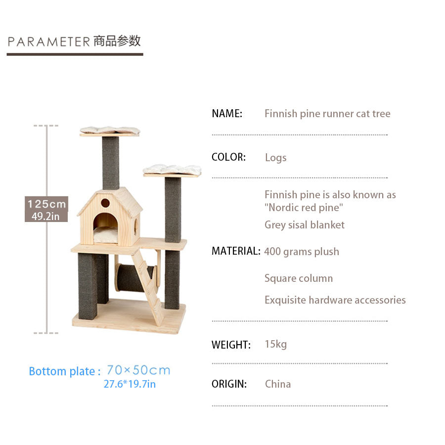 Solid wood cat climbing frame cat tree