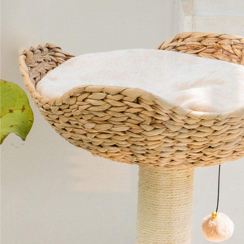 Summer cool cat bed Natural cattail cat tree