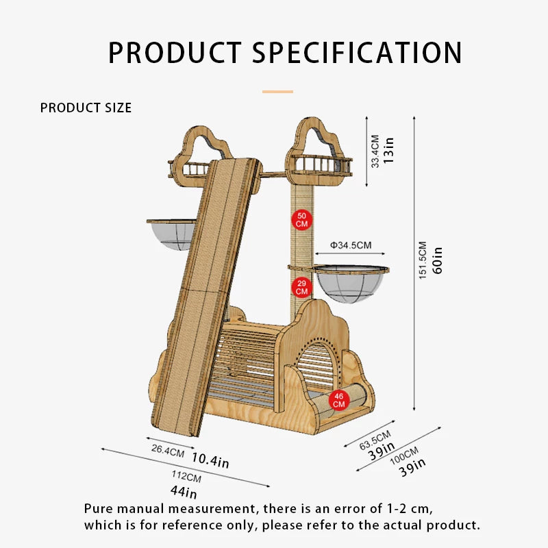 With climbing ladder scratching board cat tree tower