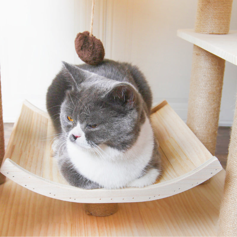 Luxury cat villa with balcony Solid wood cat tree