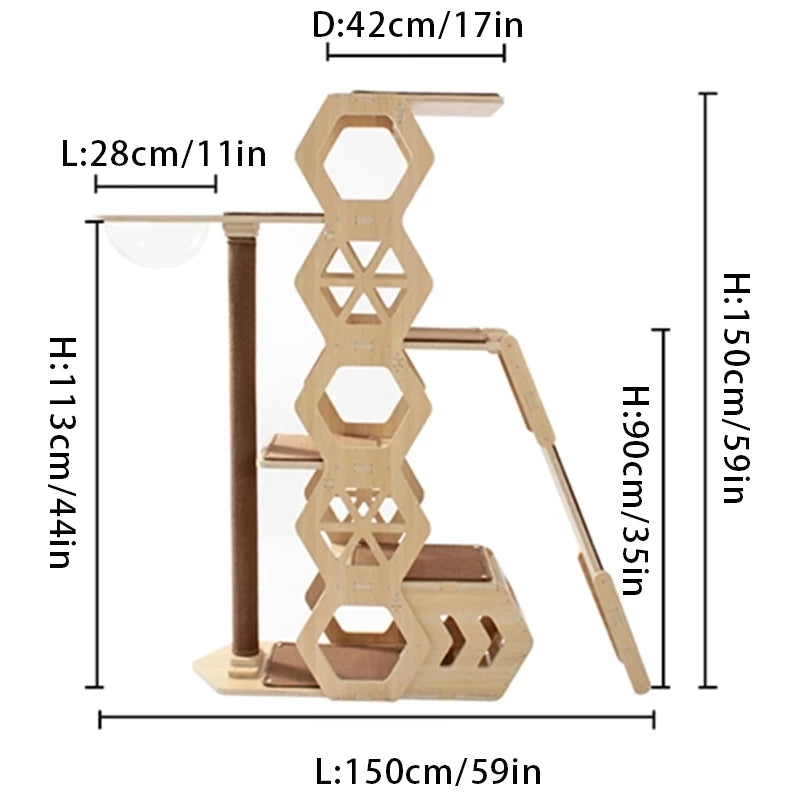 Deluxe Cat Tree With Cat Climbing Ladder