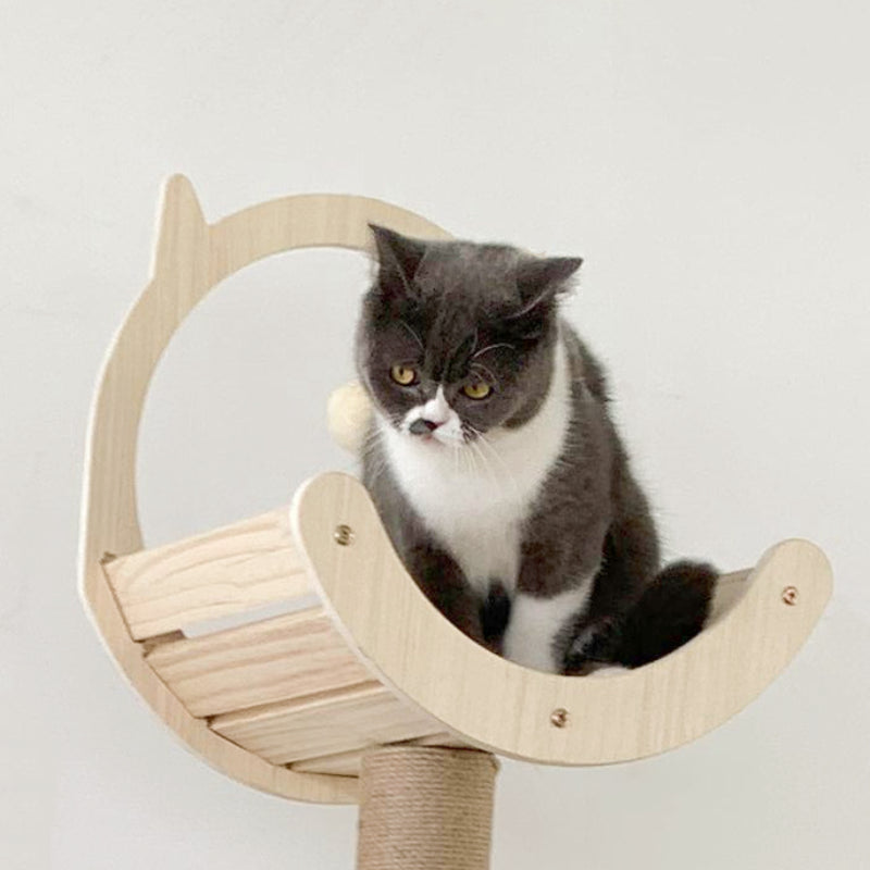 Summer cool solid wood cat tree Cat ears cat tower