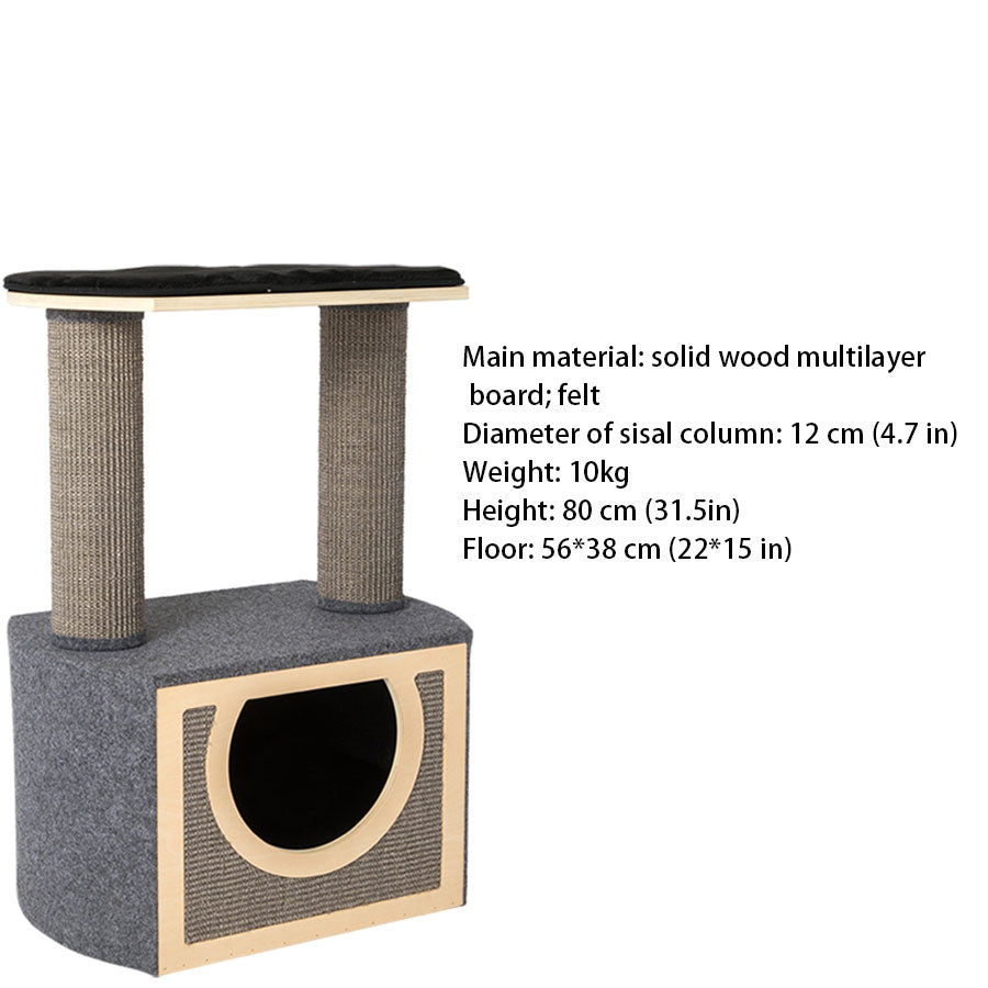 Felt Cat Tree Small Solid Wood Cat Tower 4types