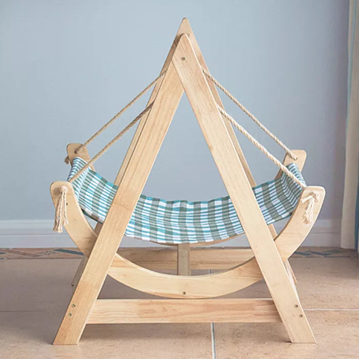 Solid Wood Cat Hammock with Washable Pad Rocking Chair 2Types