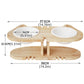 Solid wood raised double cat bowl Ceramic pet food bowl 15° tilt
