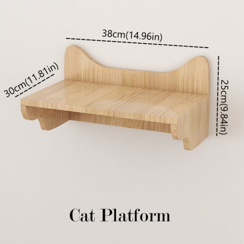 Solid Wood Cat Wall Shelves | Cat Wall Furniture