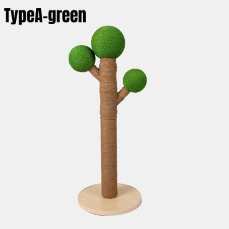 Solid wood Cat Scratching Post Cute Sisal Cat Scratcher 4types