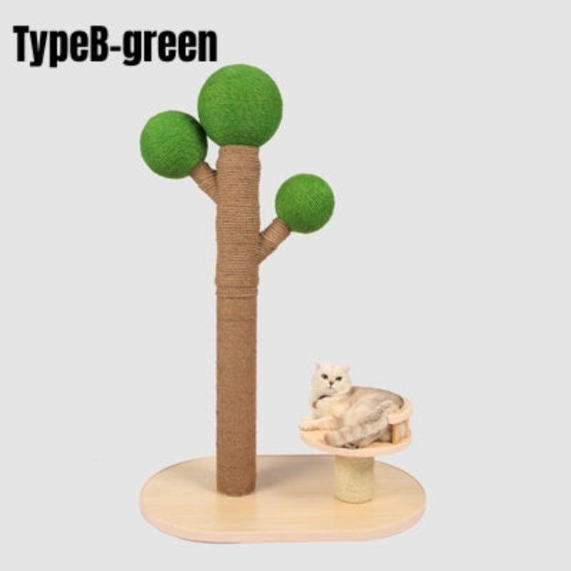 Solid wood Cat Scratching Post Cute Sisal Cat Scratcher 4types