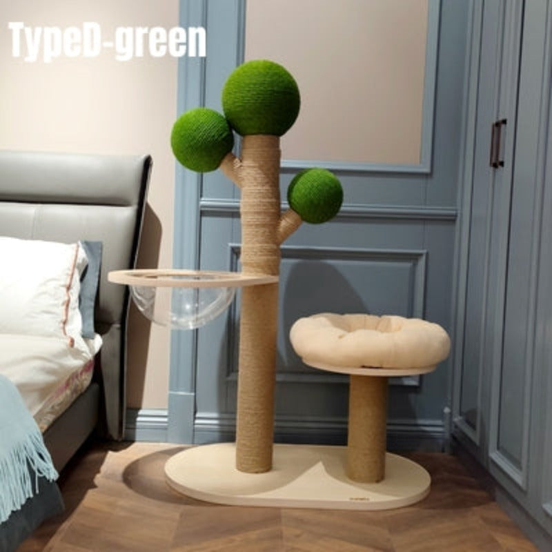 Solid wood Cat Scratching Post Cute Sisal Cat Scratcher 4types