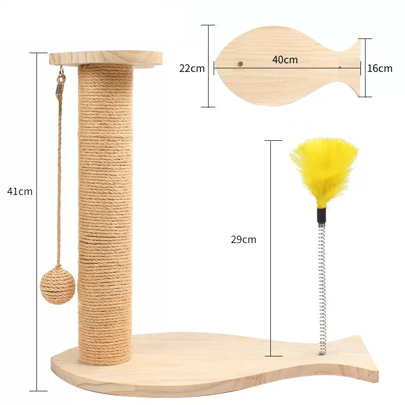 Sisal Cat Scratching Post Wooden Cat Toy Cat Scratcher 3types