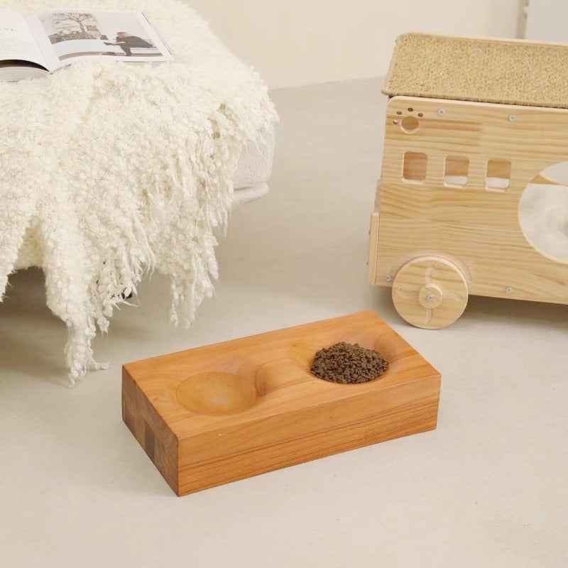 Real Wood Pet Bowl & Feeder | Dog Bowl | Cat Bowl