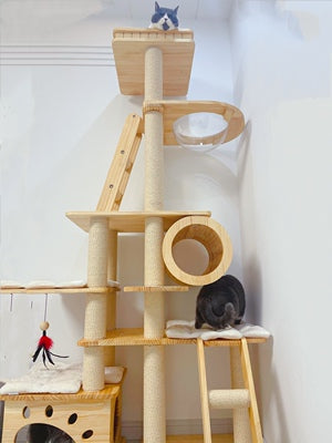 Importe Solid Wood Cat Climbing Tree