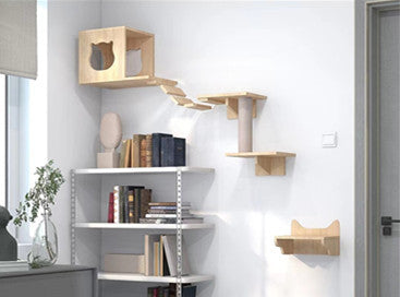 Wall-mounted cat tree shelf cat scratching post