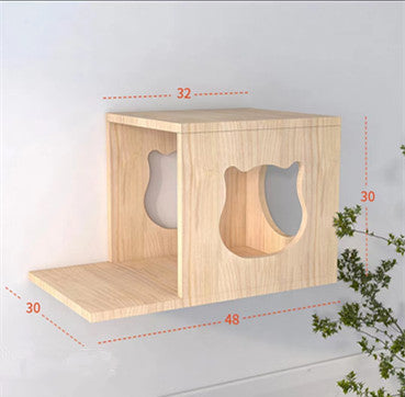 Wall-mounted cat tree shelf cat scratching post
