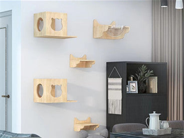 Wall-mounted cat tree shelf cat scratching post